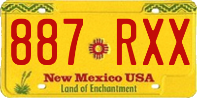 NM license plate 887RXX