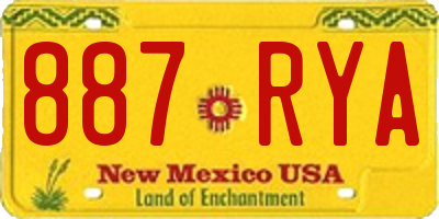 NM license plate 887RYA