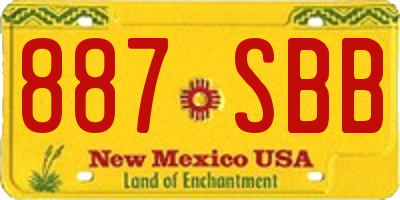 NM license plate 887SBB