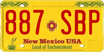 NM license plate 887SBP