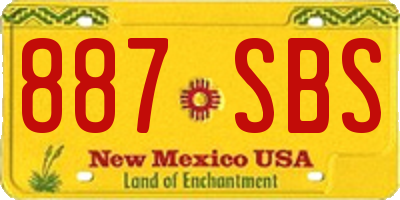 NM license plate 887SBS