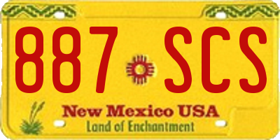 NM license plate 887SCS