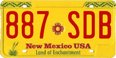 NM license plate 887SDB