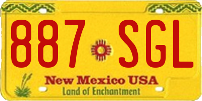 NM license plate 887SGL