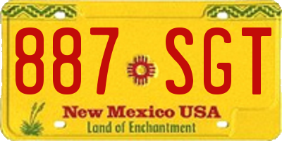 NM license plate 887SGT