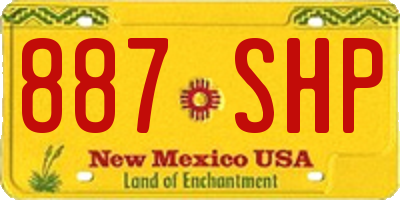 NM license plate 887SHP