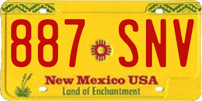 NM license plate 887SNV