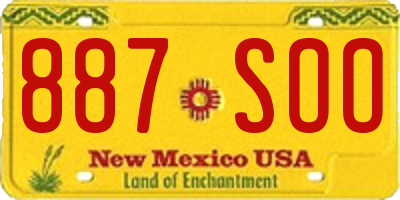 NM license plate 887SOO