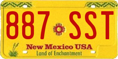 NM license plate 887SST
