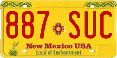 NM license plate 887SUC