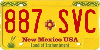 NM license plate 887SVC