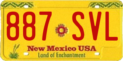 NM license plate 887SVL