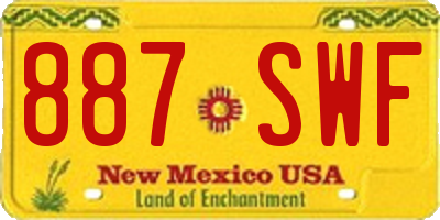NM license plate 887SWF