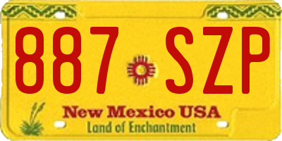 NM license plate 887SZP