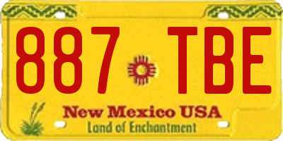 NM license plate 887TBE