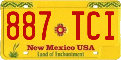 NM license plate 887TCI