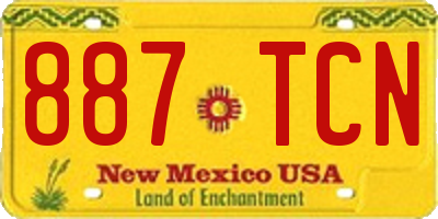 NM license plate 887TCN