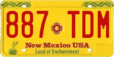 NM license plate 887TDM
