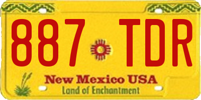NM license plate 887TDR