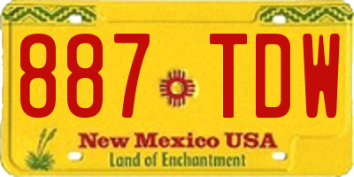 NM license plate 887TDW
