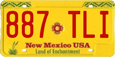 NM license plate 887TLI
