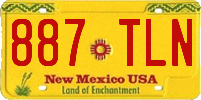 NM license plate 887TLN