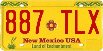 NM license plate 887TLX