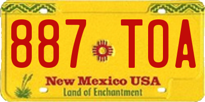 NM license plate 887TOA
