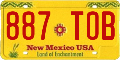 NM license plate 887TOB