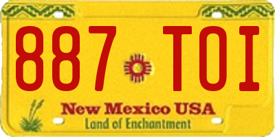NM license plate 887TOI