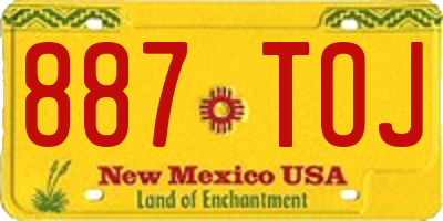 NM license plate 887TOJ