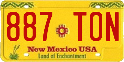 NM license plate 887TON