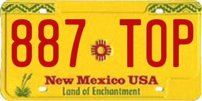 NM license plate 887TOP