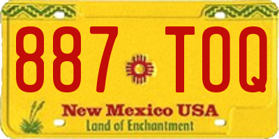 NM license plate 887TOQ