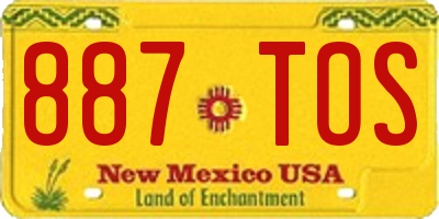 NM license plate 887TOS