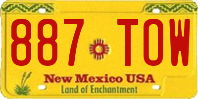 NM license plate 887TOW