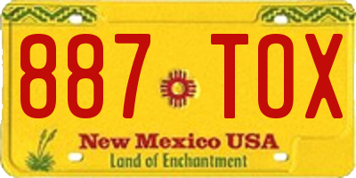 NM license plate 887TOX