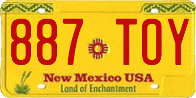 NM license plate 887TOY