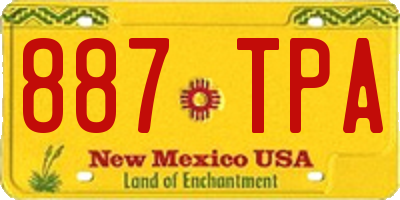 NM license plate 887TPA