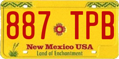 NM license plate 887TPB