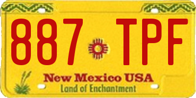 NM license plate 887TPF