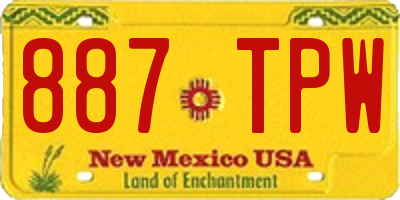 NM license plate 887TPW