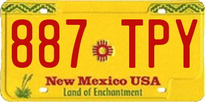 NM license plate 887TPY