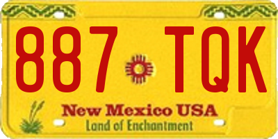 NM license plate 887TQK