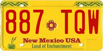 NM license plate 887TQW