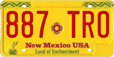 NM license plate 887TRO