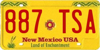 NM license plate 887TSA