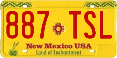 NM license plate 887TSL