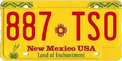 NM license plate 887TSO