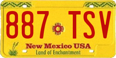NM license plate 887TSV